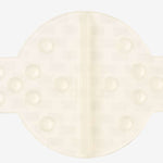 Burton Large Scraper Stomp Pad - A white stomp pad with a circular shape and rounded edges, featuring a textured surface with raised dots on both sides.