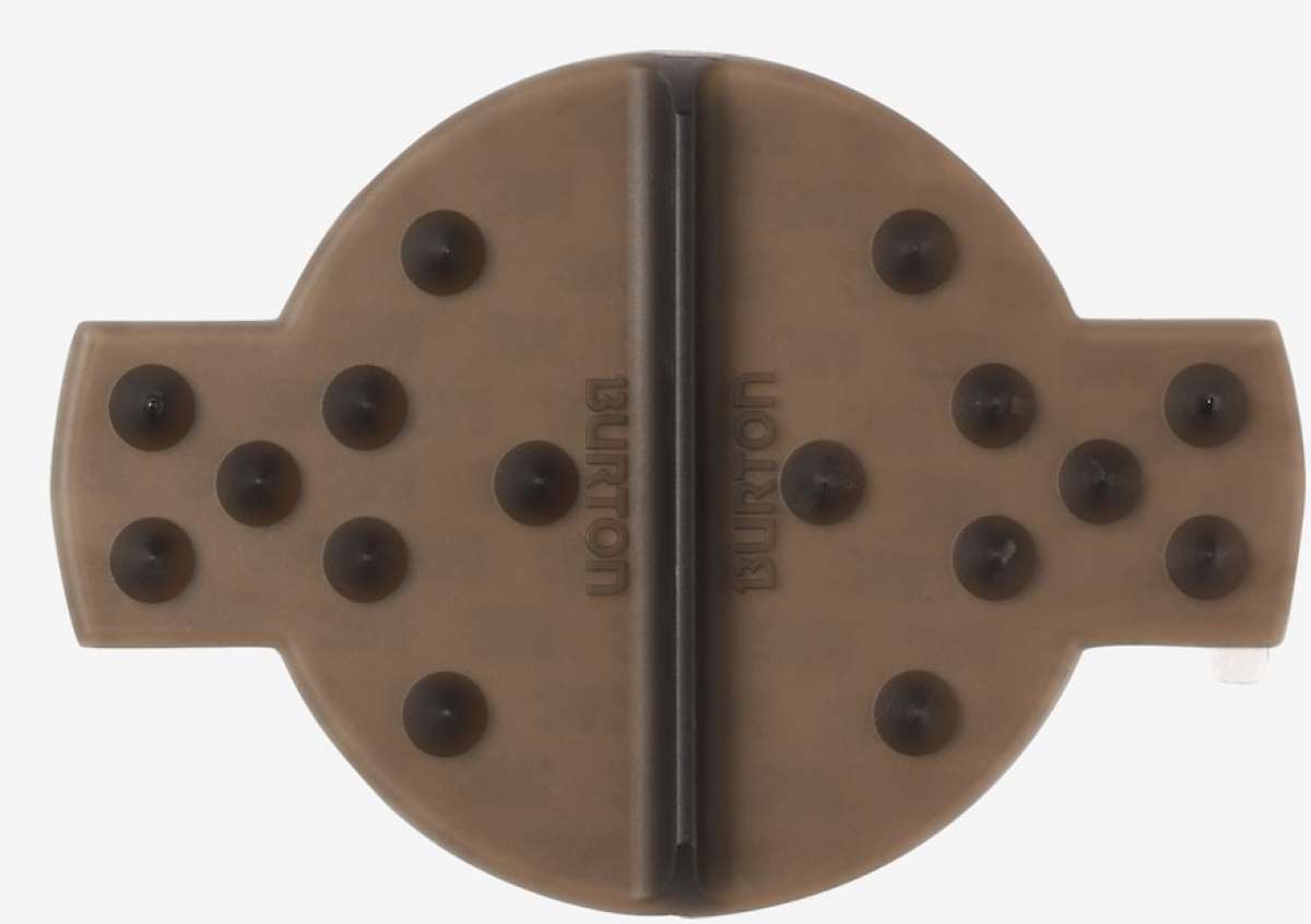 Burton Large Scraper Stomp Pad - A brown stomp pad with a rectangular shape and rounded corners, featuring a textured surface with raised dots on top.