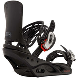 Burton Women's Lexa Snowboard Bindings 2022 - A black snowboard binding with a white logo on the strap and red accents.