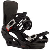 Burton Women's Lexa Snowboard Bindings - A black snowboard binding with a red accent on the highback strap and silver buckles.
