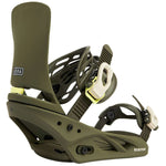 Burton Women's Lexa Snowboard Bindings 2022 - A dark green snowboard binding with a white logo on the strap and a black buckle.