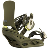 Burton Women's Lexa Snowboard Bindings 2022 - A dark green snowboard binding with a white logo on the strap and a black buckle.