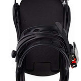 Burton Women's Lexa Snowboard Bindings - Black bindings with silver buckles and straps on a white background.