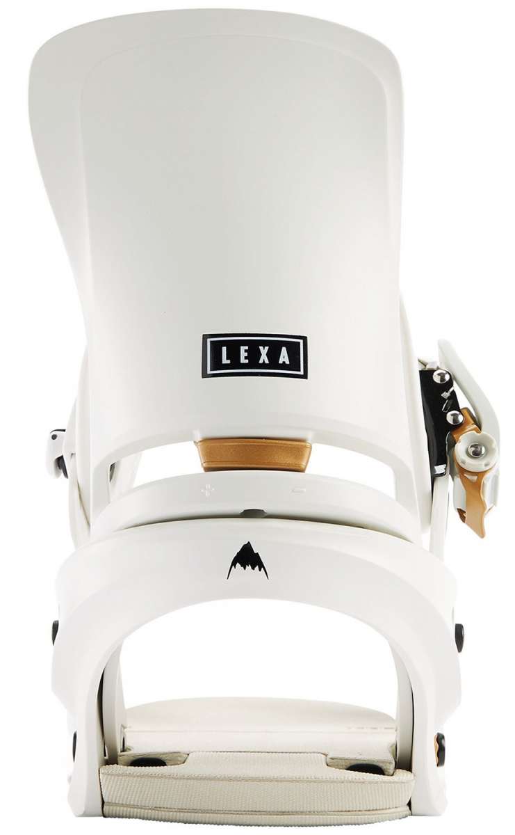 Burton Women's Lexa Snowboard Bindings - A white snowboard binding with a black logo that reads "Lexa" in white letters.