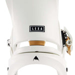 Burton Women's Lexa Snowboard Bindings - A white snowboard binding with a black logo that reads "Lexa" in white letters.