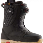 Burton Women's Limelight BOA Snowboard Boot 2024 - Black snowboard boots with a white logo on the side and red accents around the BOA dials.