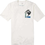 Burton Macatowa Short Sleeve T-Shirt 2023 - A white t-shirt with a black graphic of a snowboarder on the chest.