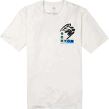 Burton Macatowa Short Sleeve T-Shirt 2023 - A white t-shirt with a black graphic of a snowboarder on the chest.