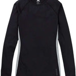 Burton Midweight X Crew Base Layer Top 2023 - A black crew neck base layer top with a small white logo on the chest and grey accents down the sides.