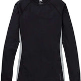Burton Midweight X Crew Base Layer Top 2023 - A black crew neck base layer top with a small white logo on the chest and grey accents down the sides.