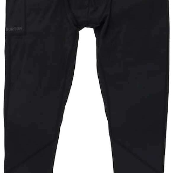 Burton Midweight X Base Layer Pant 2023 - Black base layer pants with a small Burton logo on the left leg.