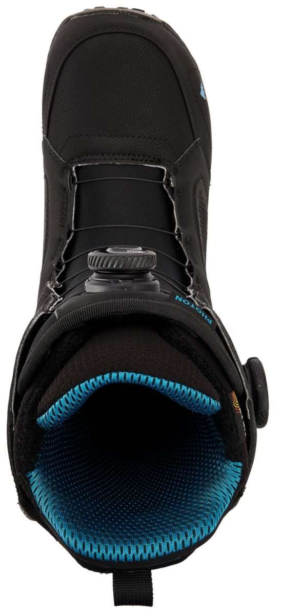 Burton Photon BOA Snowboard Boot 2024 - Black snowboard boot with a round, black dial on top of the tongue.