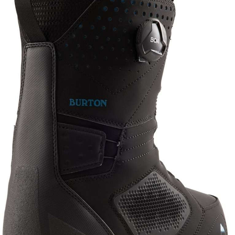Burton Photon BOA Snowboard Boot 2024 - Black snowboard boots with blue accents and a textured rubber sole.