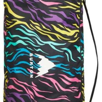 Burton - Space Sack Board Bag 2024 is shown in black with a repeating pattern of blue, pink, and yellow wavy lines.