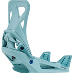 Burton Step On Snowboard Binding 2024 - A light blue snowboard binding with a sleek, modern design and silver hardware.