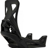 Burton Step On Snowboard Binding 2024 - A black snowboard binding with a sleek, modern design and a prominent "BURTON" logo on the strap.