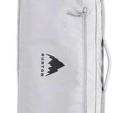 Burton Wheelie Gig Board Bag - A large, light gray bag with a handle on top and two wheels at the bottom for easy rolling.