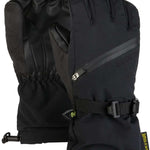 Burton Young Vent Gloves 2024 - Black gloves with a diagonal zipper on the top of one side, and a strap closure at the wrist.