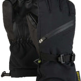 Burton Young Vent Gloves 2024 - Black gloves with a diagonal zipper on the top of one side, and a strap closure at the wrist.
