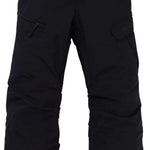 Burton Youth Exile 2L Insulated Cargo Pant 2024 - Black snow pants with two cargo pockets on each thigh and a black belt loop at the waist.