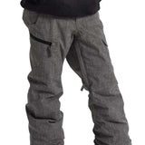 Burton Youth Exile 2L Insulated Cargo Pant 2024 - A pair of gray snowboard pants with a cargo pocket on the thigh and a black zipper pull.