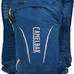 CamelBak Women's Octane 9 70 OZ Hydration Pack - A blue hydration pack with a zippered front pocket and white accents on the shoulder straps.