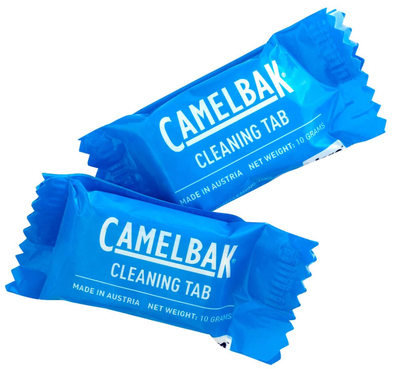 Camelbak Cleaning Tablets 8 Pack 2022-2023 - A blue package with a white logo and text, featuring an image of a camel on it.