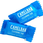 Camelbak Crux Cleaning Kit 2022-2023 - A blue cleaning kit with a white logo and text, featuring a small bottle of cleaner and two scrubbers.