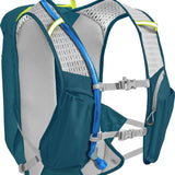 Camelbak Octane 10 70oz Hydration Pack - A blue hydration tube is visible on a gray and black backpack with reflective accents.