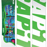 Capita Kids Children of the Gnar Snowboard 2024 - A green snowboard with a blue graphic featuring cartoon characters and a purple wolf.