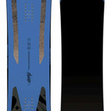 Capita Navigator Snowboard 2023 - A blue snowboard with a black logo on top and two gray stripes down the middle.