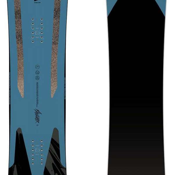 Capita Navigator Snowboard 2023 - A blue snowboard with a black mountain graphic at the bottom.