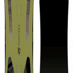 Capita Navigator Snowboard 2023 - A green snowboard with a black logo on top and two gray stripes down the middle.