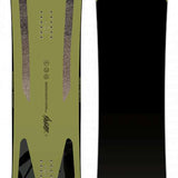 Capita Navigator Snowboard 2023 - A green snowboard with a black logo on top and two gray stripes down the middle.