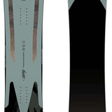Capita Navigator Snowboard 2023 - A light blue snowboard with a brown logo on top and three brown stripes down the middle.