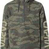 CAPiTA Space Jungle Anorak 2023 - A camouflage anorak with a black zipper and drawstring.
