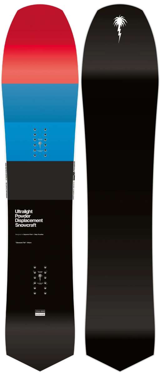 Capita Spring Break Diamond Tail 2023 - A blue snowboard with a white diamond-shaped logo on the tail.