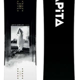 Capita Super DOA Snowboard 2024 - A black snowboard with a white logo and text on top of a gray background.