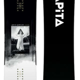 Capita Super DOA Snowboard 2024 - A black snowboard with a white logo and text on top of a gray background.