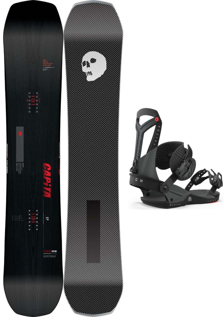 Capita Black Snowboard of Death Snowboard Package 2024 With Union