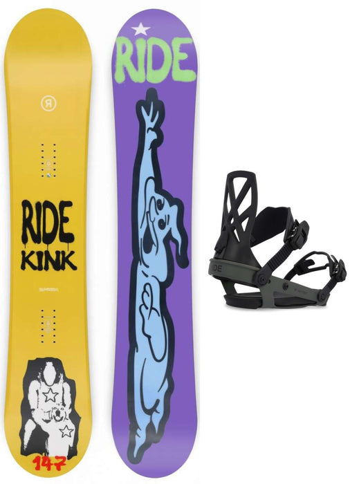 Ride Kink Snowboard Package 2024 With Ride A-4 Bindings