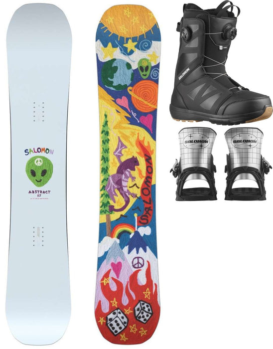 Salomon Abstract Snowboard Package With District Pro Bindings And Launch BOA SJ Boots 2024
