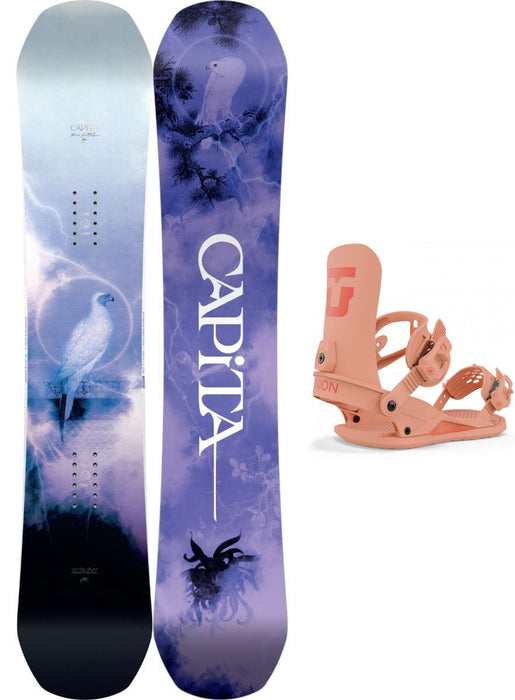 Capita Ladies Birds of a Feather Snowboard Package 2024 With Union Ladies Legacy Bindings