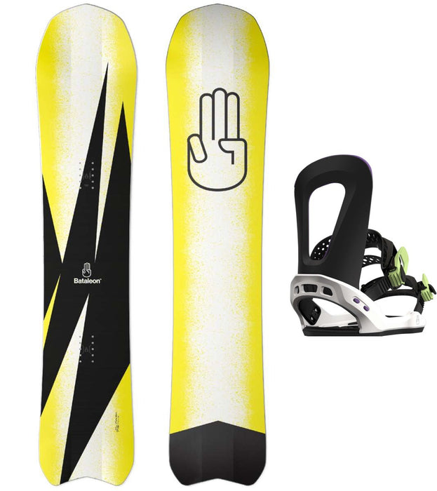 Bataleon Party Wave Snowboard Package 2023 With Bataleon Camel Toe Bindings