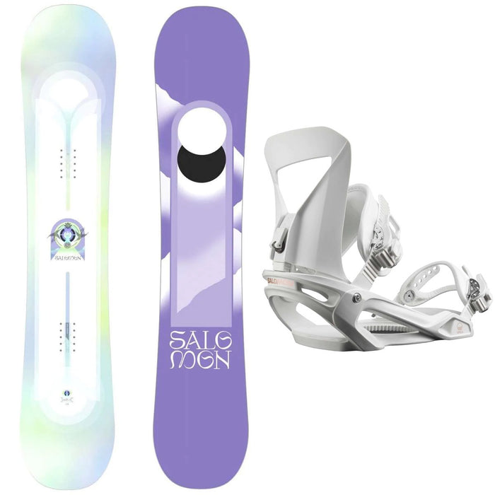 Salomon Ladies Lotus 2024 Snowboard Package With Spell Snowboard Bindings