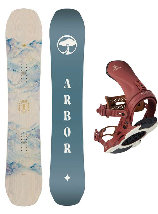 Arbor Ladies Swoon Rocker Snowboard Package 2024 With Arbor Ladies Sequoia Bindings