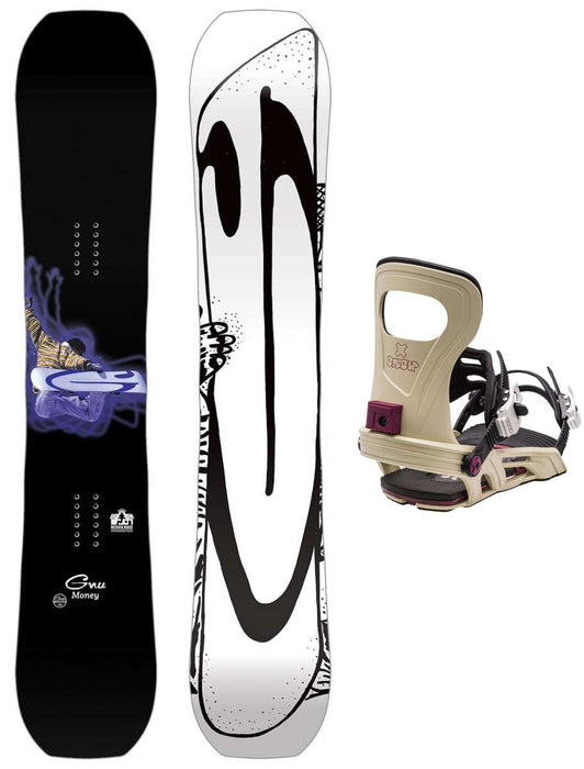 GNU Money Snowboard Package 2024 With Bent Metal Joint Bindings
