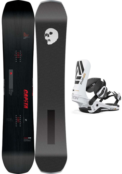 Capita Black Snowboard Package of Death Snowboard Package 2024 With Union Atlas Pro Bindings
