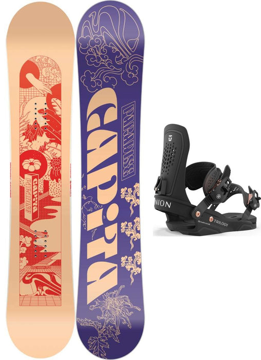 Capita Ladies Paradise Snowboard Package 2024 With Union Ladies Trilogy Bindings