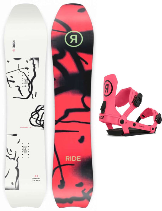 Ride Psychocandy Snowboard Package 2024 With Ride A-9 Bindings